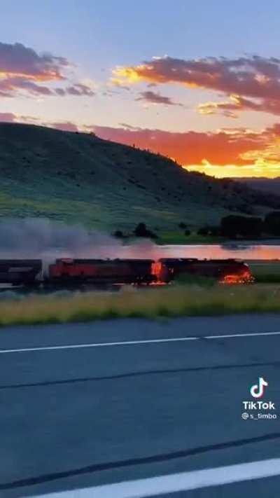 Train hit a semi-truck