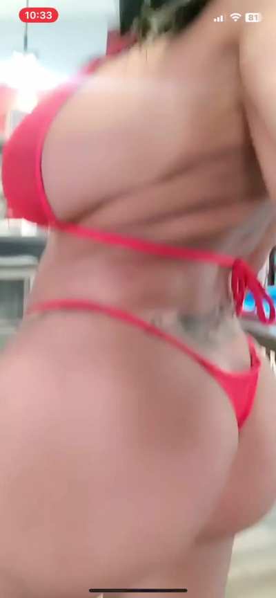 Kailani Kai walking around in a red bikini 🥵 🍒 