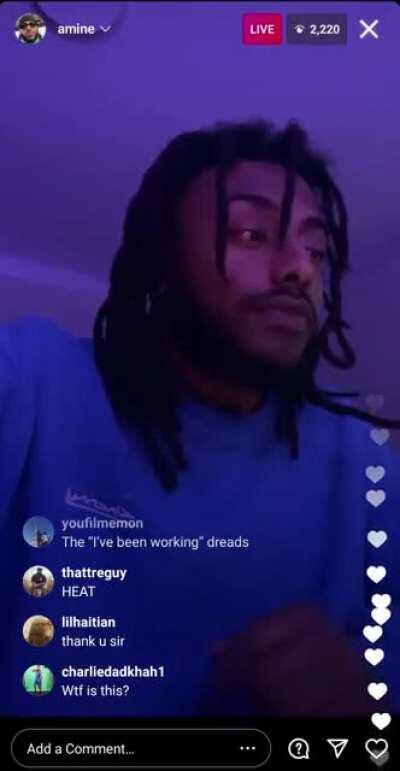 AMINE NEW SONG IG LIVE 3/3/21