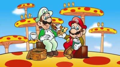 Mario and Luigi take a little lunch break. by Parker Simmons