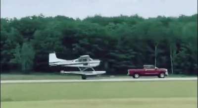 How a sea plane takes off without water