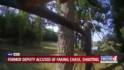 Deputy charged with faking pursuit and pretending to be in shoot-out with Black man armed with long gun.