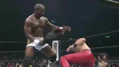 Shelton Benjamin stops Nakamura from doing his pose, Beats him up, and then does the pose himself