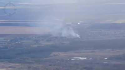 Upscaled resolution of a previously posted video, with an updated location of the downing of this Su-30. Kharkiv region. 24/September/2022.