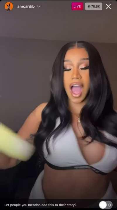 Cardi B Whip Shots on Live