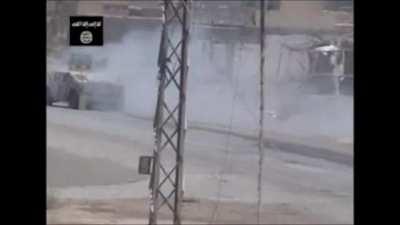 Iraqi Humvees are ambushed from extremely close range by an ISI technical