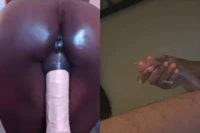 Bbc busts for big ass riding dildo