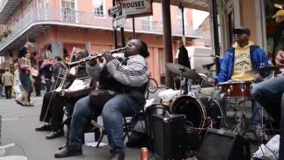 Clarinetist Doreen Ketchens performing &quot;When the Saints Go Marching In&quot; in New Orleans in 2012.