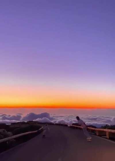 Skating above the clouds in Tenerife