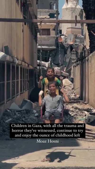 Children in Gaza get a chance to play and distract themselves from the ongoing genocide