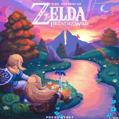 [OC] Zelda BotW title screen, reimagined for SNES.