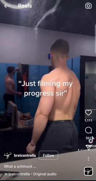 He was politely asked to stop filming in the dressing room...