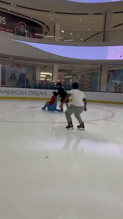 How not to use a public skating rink