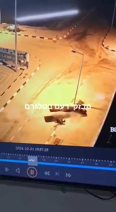 [NSFL] Insane footage of an intercepted Iranian missile directly falling on a Palestinian in the West Bank (the only so far confirmed death from the Iranian attack)