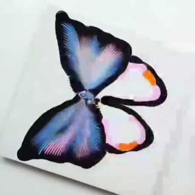 Butterfly painting with a pull chain