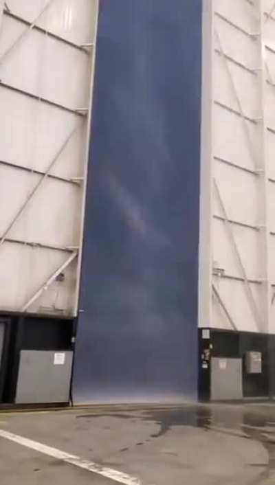 🔥Rainstorm beyond the hangar door