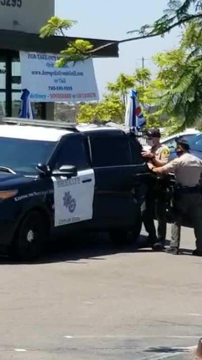 Typical Karen refused to wear a mask at a Starbuck's, got arrested and hurled obsenities at the OP while being put in the squad car.