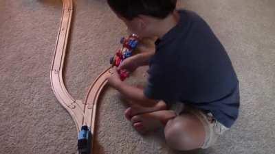 A budding psychopath solves the trolley dilemma.