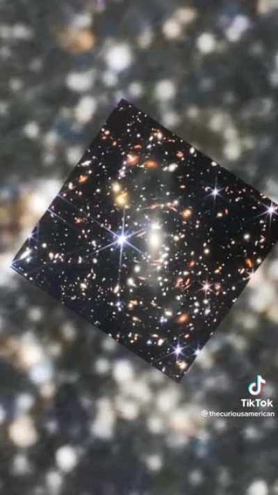 The famous James Webb deep field image is a really tiny part of the sky. Here it is at scale.