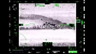 KA-52 helicopter using ATGM on moving vehicles in Orekhov direction