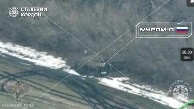 Long-range visual surveillance complex &quot;Murom-M&quot; was hit by drone operator from the 15th Mobile Border Detachment &quot;Steel Border&quot; in the Kharkiv region (Published on 24/March/2024)