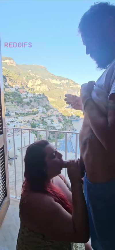 Just enjoying my wine and the beautiful views of the Amalfi coast while she worships my Italian sausage 😋 new content posted daily with no PPV ever !  