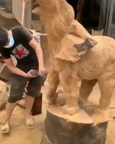 Amazing Elephant Sculpture made from Wood.