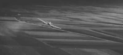 Gun camera footage of an ME262 being shot down by a P51 Mustang (1945, WWII).