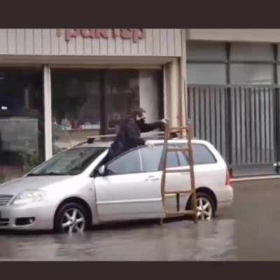 How to cross a flooded road