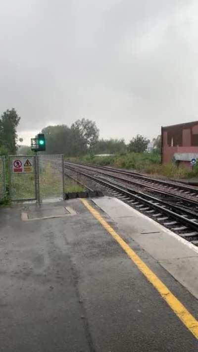 Raining hard in the south of the UK