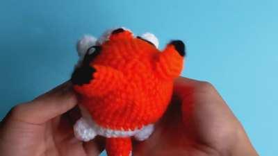 I made a reversible fox with two different moods! No pattern since I free-handed it.