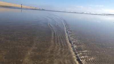 Tiny waves in crystal clear water!