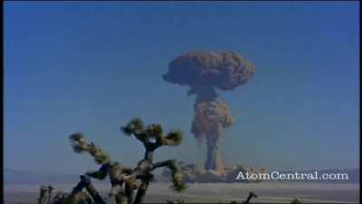 A Nuclear bomb test with sound.