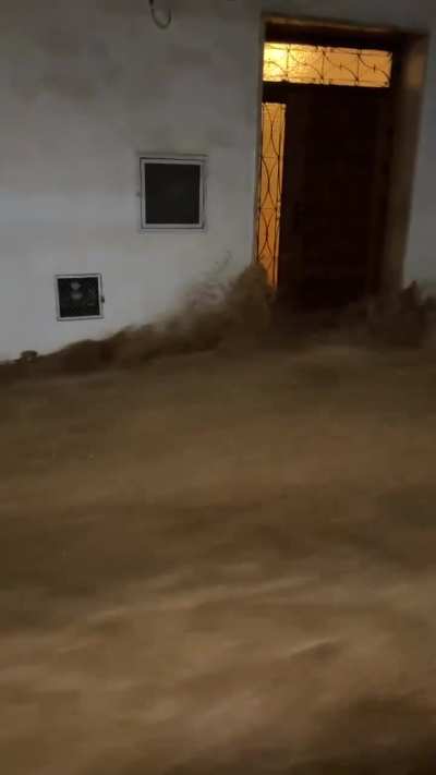 The speed &amp;amp; strength of flood waters in Chiva, Spain today