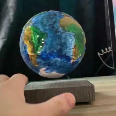 So I crafted this electromagnetic levitating Earth and lit up the entire planet, it’s a prototype💡🌍 Prove this wrong flat earthers,