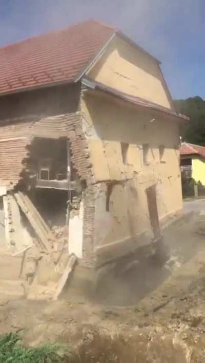 Lovcicky, Czechia - August 13, 2024. The reconstruction of the community house failed.