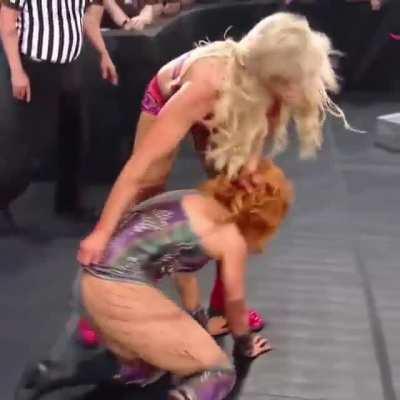 Charlotte gives Becky a wedgie