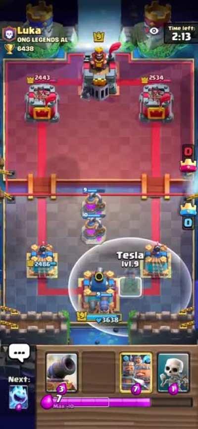 🏆Pro Tip 🏆: When you are playing your Pump, Mirror, Cannon, Tesla, Cannon Cart and Recruits deck use this position to send your Recruits behind enemy lines and dominate the battlefield 🔥🔥🔥 Credit to clanmate Fryday for coming up with the original idea.