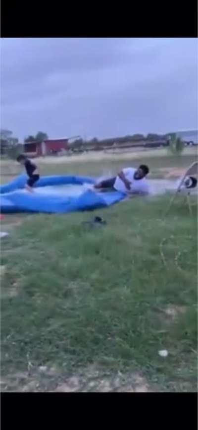 HMF while i climb this inflatable water slide