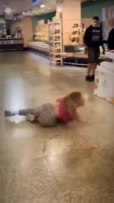 Twerking on a supermarket floor for a TikTok