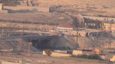 Opposition VBIED hits an SAA tank being used as a bridge checkpoint in Al-Nabek - 11/7/2012