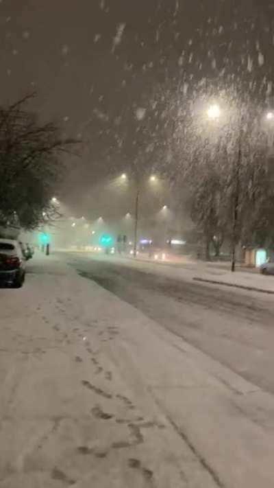 me and my boyfriend recently moved to Manchester and it snowed on his birthday! the best birthday present (in my opinion anyway)! don’t mind him pelting me with a snowball at the end 😂