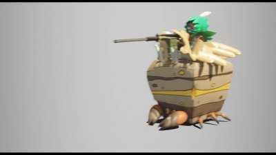 Decidueye REALLY riding Crustle. With a M2 Browning mounted for historical accuracy.