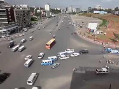 Intersection in Addis Ababa, Ethiopia