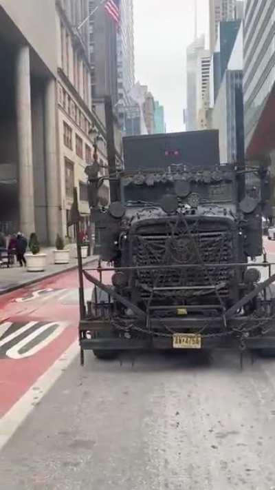 Semi truck on a NYC road