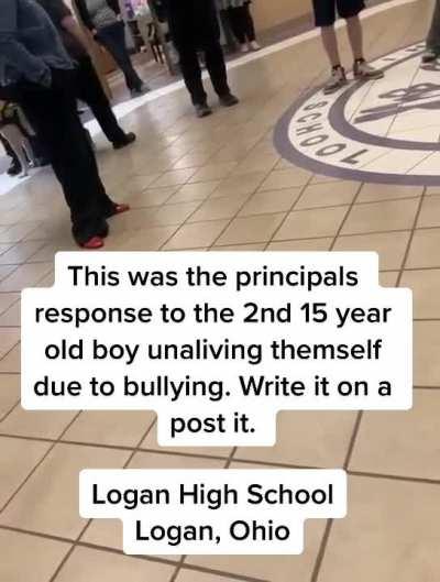 Principal’s response to a student unaliving themselves.