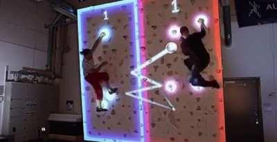 This amazing climbing Pong-wall