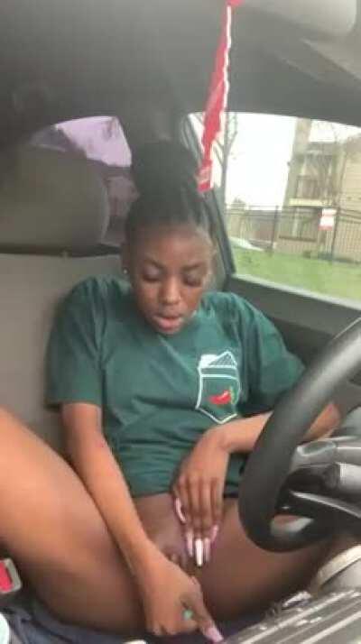 Teen gets freaky in her car