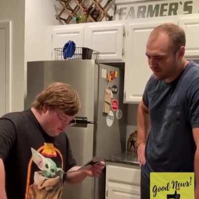 He’s literally his bro, and he asks him to be his best man. The reaction is everything.