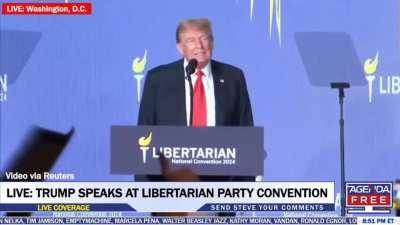 Donald Trump immediately regretting speaking at the Libertarian Party convention